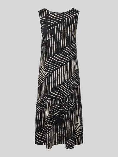 OPUS Midi-jurk van viscose, model 'Wicy palm leaves' Zwart - 2