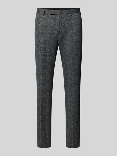 Produktfoto, Anzughose im Allover-Look mit Gesäßtaschen von MCNEAL, graues Muster, schmaler Schnitt, Baumwoll-Mix, Bügelfalten, Slim Fit
