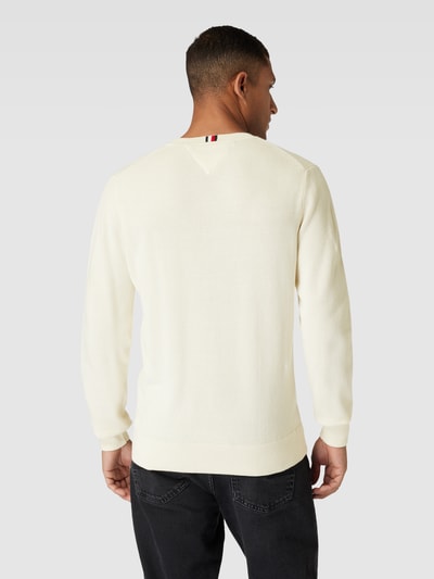 Tommy Hilfiger Gebreide pullover met labelstitching, model 'CHAIN' Offwhite - 5