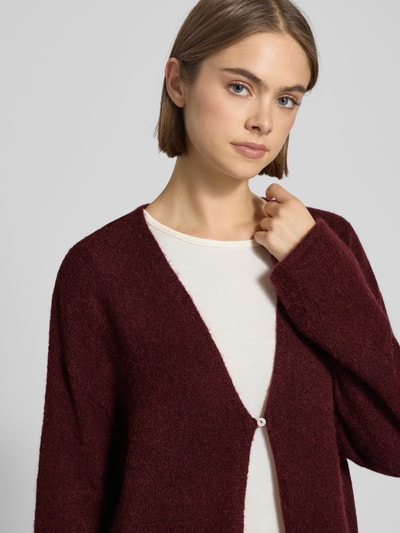 Gina Tricot Kardigan o kroju relaxed fit z domieszką wełny z alpaki Bordowy 3
