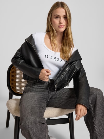 Guess Shirt met lange mouwen, labelprint en ronde hals Wit - 3