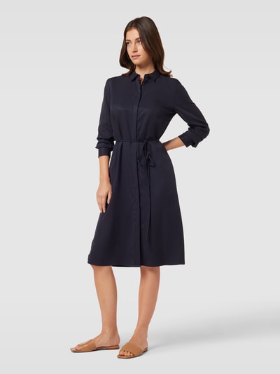 Christian Berg Woman Selection Knielanges Hemdblusenkleid mit Bindegürtel Marine 1