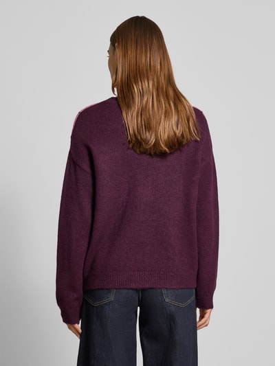 More & More Sweter o kroju relaxed fit z imitacji dzianiny Bordowy 5