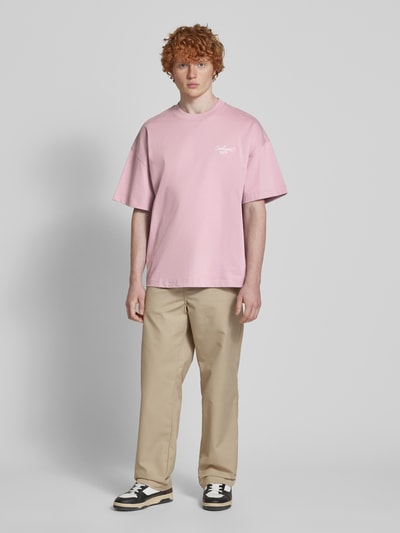 Carhartt Work In Progress T-shirt met geribde ronde hals Roze - 1