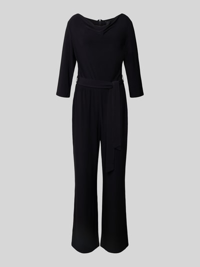 s.Oliver BLACK LABEL Regular Fit Jumpsuit mit Wasserfall-Ausschnitt Black 2