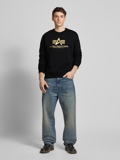 Alpha Industries Sweatshirt met labelprint Zwart - 1