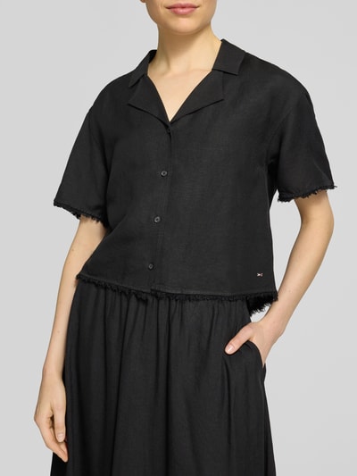 Tommy Hilfiger Boxy Fit Leinenbluse mit Viskose-Anteil BLACK 3