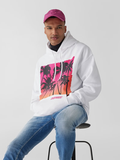 Dsquared2 Oversized Hoodie mit Motiv-Print Weiss 6