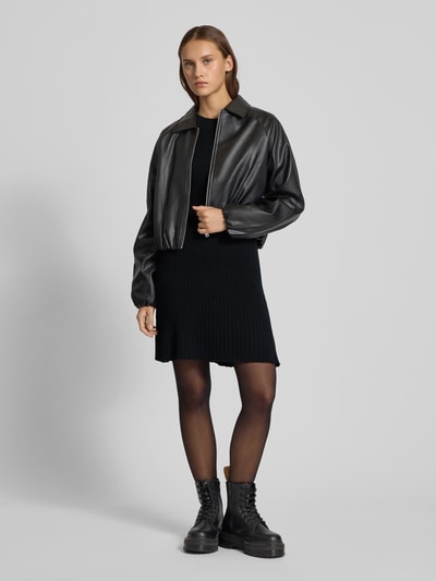 Only Ausgestelltes Strickkleid aus Viskose-Mix Modell 'MICHELLA' Black 1