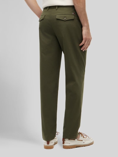 Tommy Hilfiger Chinosy o kroju tapered fit z mieszanki bawełny model 'Harlem' Khaki 5