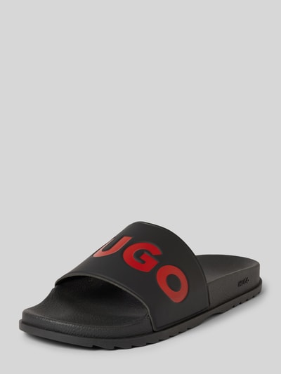 HUGO Slides mit Label-Print Modell 'Match_it' Black 1