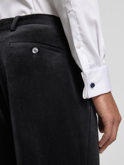 MCNEAL Slim fit stoffen broek van fluweel Zwart - 3