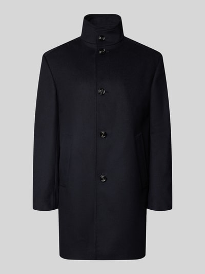 JOOP! COLLECTION Lange jas met hoge opstaande kraag model 'MARAN' Marineblauw - 1