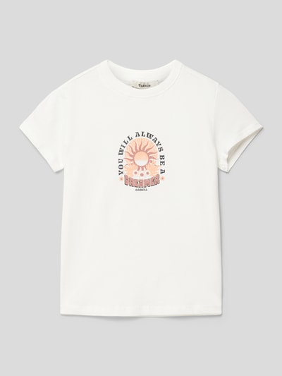 Garcia T-shirt met labelprint Offwhite - 1