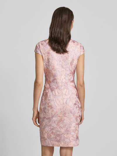 Christian Berg Cocktail Knielanges Cocktailkleid mit Allover-Stitchings Rose Melange 5