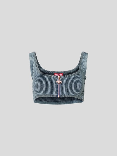 Diesel Crop Top in Strick-Optik Anthrazit Melange 2