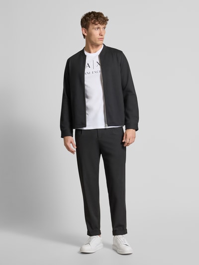 ARMANI EXCHANGE T-shirt o kroju slim fit z czystej bawełny z nadrukiem z logo Biały 1