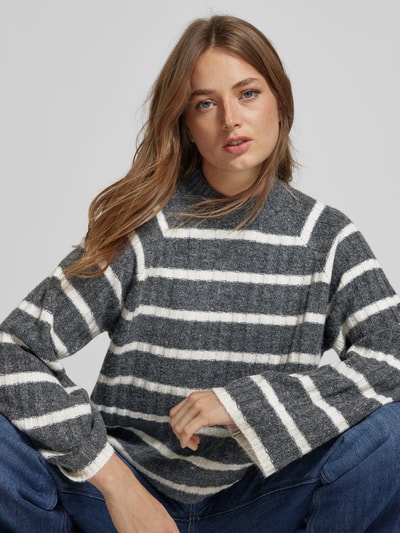 B.Young Gebreide pullover met ribboorden, model 'Marianne' Zwart - 3