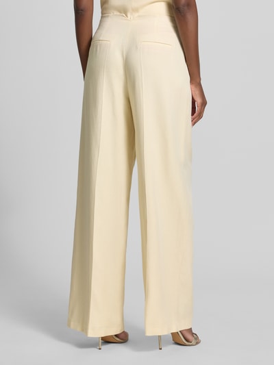 Jake*s Cocktail wide fit stoffen broek met persplooien Lichtgeel - 5