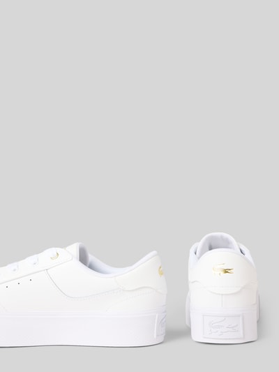 Produktfoto, Low Top Sneaker aus Leder-Mix Modell 'ZIANE PLATFORM 124' von Lacoste, efekt: jednolity kolor, zaokrąglony nosek, na platformie, aplikacja z logo z metalu i wytłoczone logo, wiązanie, profilowana podeszwa, mieszanka skóry