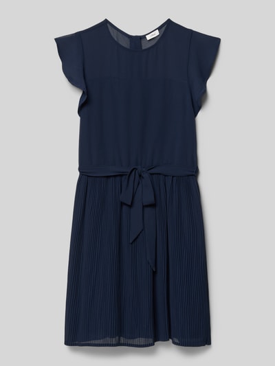 s.Oliver RED LABEL Fließendes Chiffonkleid mit Plissee-Rock Marine 1