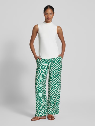 Vero Moda Regular Fit Weite Hose mit Allover Muster Modell 'VIGDIS' Gruen 1