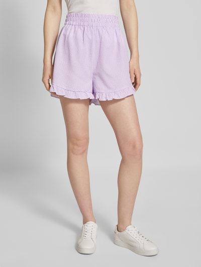 A-view Relaxed Fit Shorts mit Strukturmuster Modell 'Sonja' Lila 4