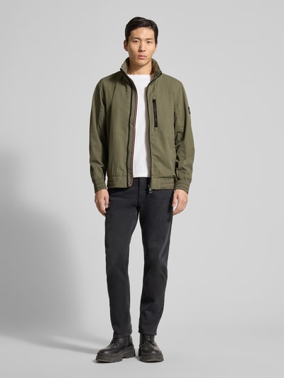 Tom Tailor Comfort Fit Blouson mit geripptem Rumpfabschluss Oliv 1