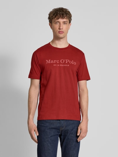 Marc O'Polo Regular Fit T-Shirt aus reiner Baumwolle Bordeaux 4
