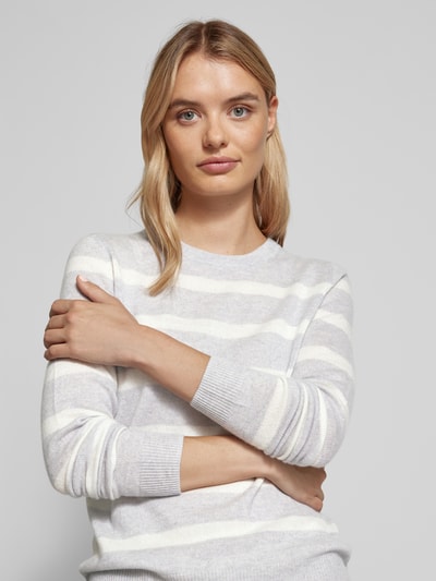 Christian Berg Woman Kaschmirstrickpullover mit Rundhalsausschnitt Mittelgrau Melange 3