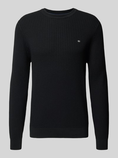Christian Berg Men Gebreide pullover met labeldetail Zwart - 2