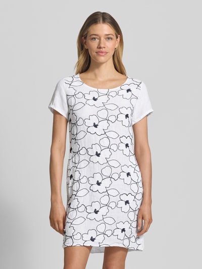 ZABAIONE Minikleid aus Leinen-Mix im Allover-Look Modell 'No44vaa' Weiss 4
