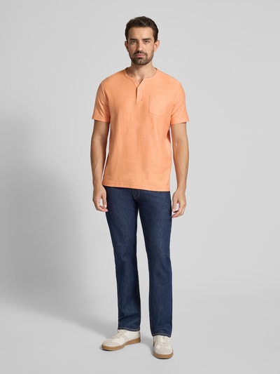 Lerros T-Shirt mit Brusttasche und Label-Stitching Modell 'SERAFINO' Orange 1