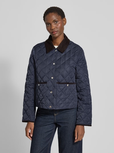 Rich & Royal Gewatteerd jack met doorgestikte naden Marineblauw - 4