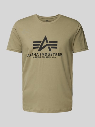 Alpha Industries T-Shirt mit Label-Print Oliv 2