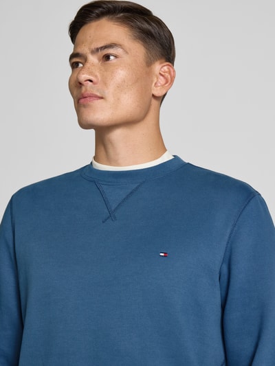 Tommy Hilfiger Regular Fit Sweatshirt Baumwoll-Mix Petrol 3