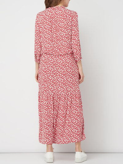 Jake*s Casual Midi-jurk met bloemenmotief Donkerrood - 4