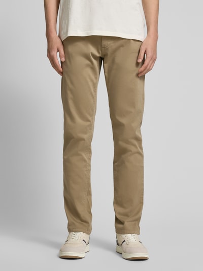 BOSS Orange Chinosy o kroju slim fit z wpuszczanymi kieszeniami w stylu francuskim Beżowy 4