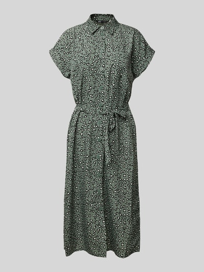 ONLY Fließendes Hemdblusenkleid mit Allover-Muster Modell 'Hannover' Schilf 2