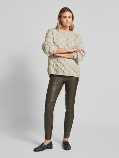 Christian Berg Woman Leggings in Leder-Optik Dunkelbraun 1