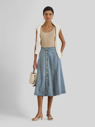 Lauren Ralph Lauren Midi-rok van lyocellmix met zijwaartse steekzakken Jeansblauw - 1