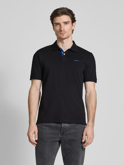 GANT Koszulka polo o kroju regular fit z wyhaftowanym logo Czarny 4