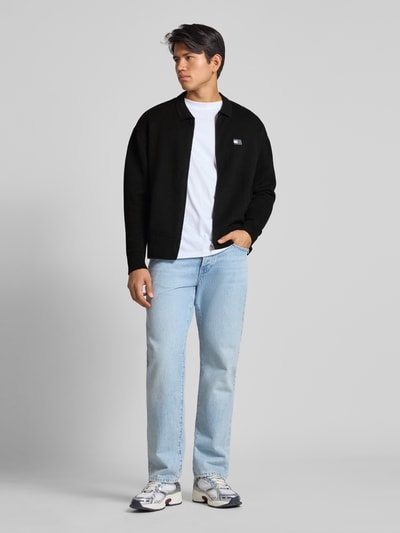 Tommy Jeans Relaxed fit gebreid jack van puur katoen Zwart - 1