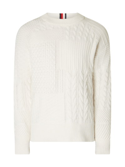 Tommy Hilfiger Pullover mit Zopfmuster Weiss 2