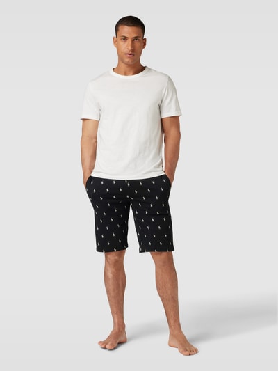 Polo Ralph Lauren Underwear Slim fit sweatshorts met all-over labelprint Zwart - 1