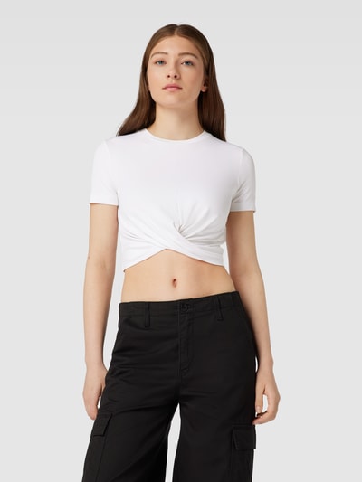 Calvin Klein Jeans T-shirt krótki z wyhaftowanym logo Biały 4