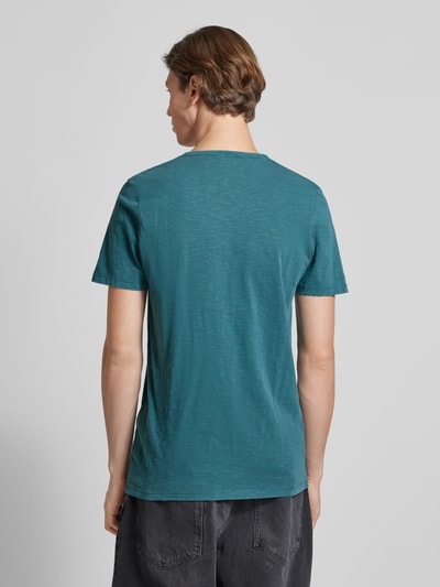 Jack & Jones T-Shirt mit V-Ausschnitt Modell 'SPLIT' Petrol 5