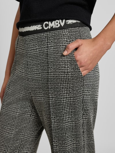 Cambio Broek van viscosemix met glencheck-motief, model 'AVA' Zwart - 3