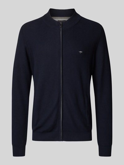 Fynch-Hatton Gebreid jack met logostitching Marineblauw - 2