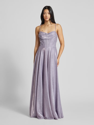 Hey Kyla Abendkleid mit Wasserfall-Ausschnitt Silber Melange 4